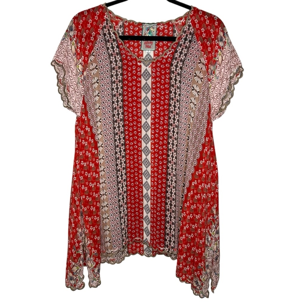 Johnny Was Patchwork Print Boho Tunic Mixed Print… - image 2